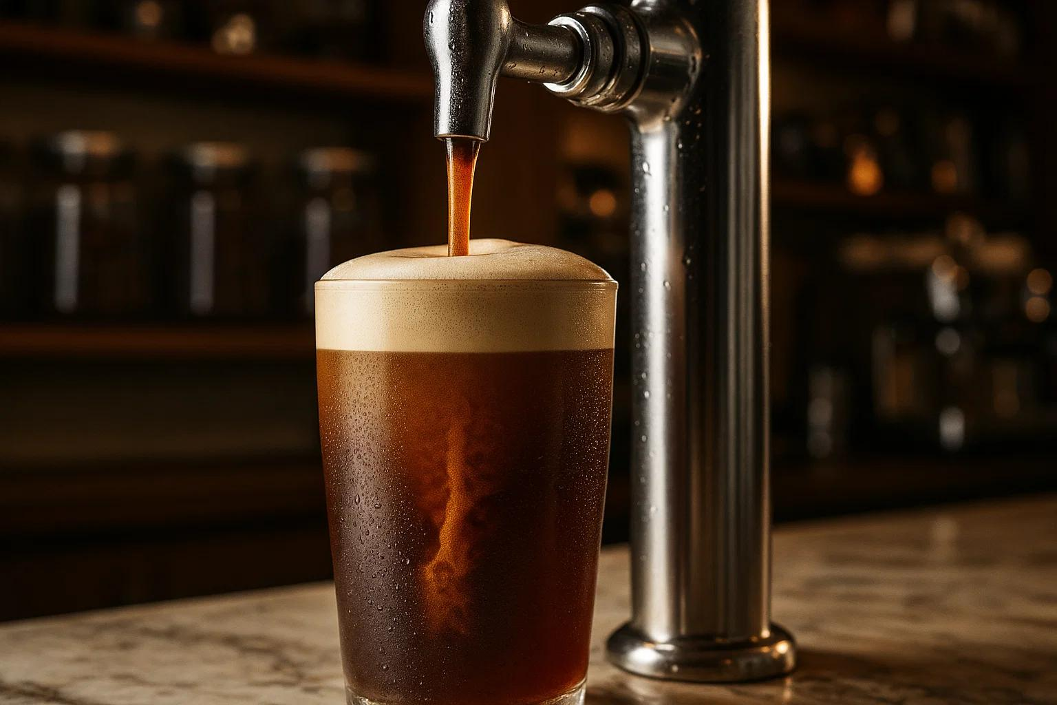 Ly nitro cold brew có lớp bọt mịn nhờ khí N2 cấp thực phẩm